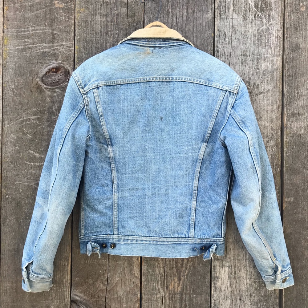 Vintage 60s-70s Lee Storm Rider Blanket Lined Denim Trucker Rancher Jacket S-M - Picture 5 of 10